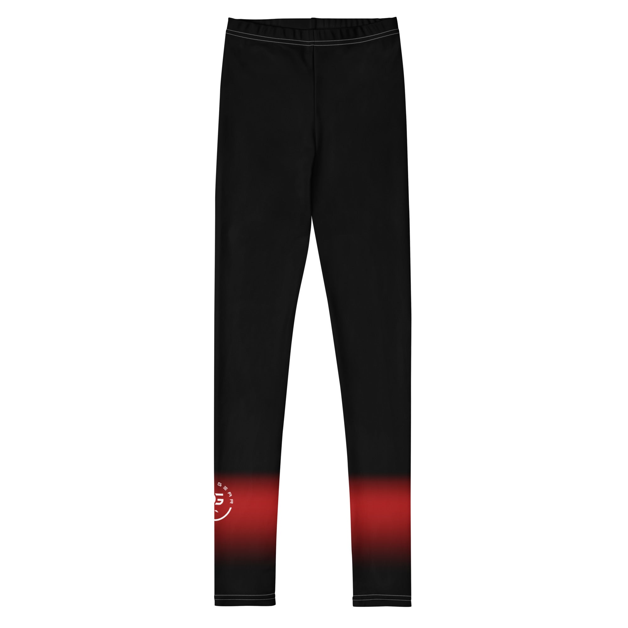 Roll Gear Black Fade Training Spats – Black/Grey – Youth, front view.