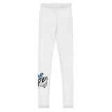 Roll Gear Tap Hype Spats – Blue & White – Youth, front view.