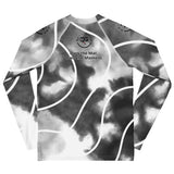 Roll Gear Youth Black & White Tie-Dye Rash Guard - Long Sleeve BJJ, back view.