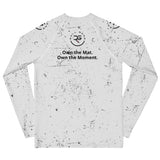 Roll Gear Kids Long Sleeve Rash Guard with White Lines – Performance & Protection, second back view, all-over print.