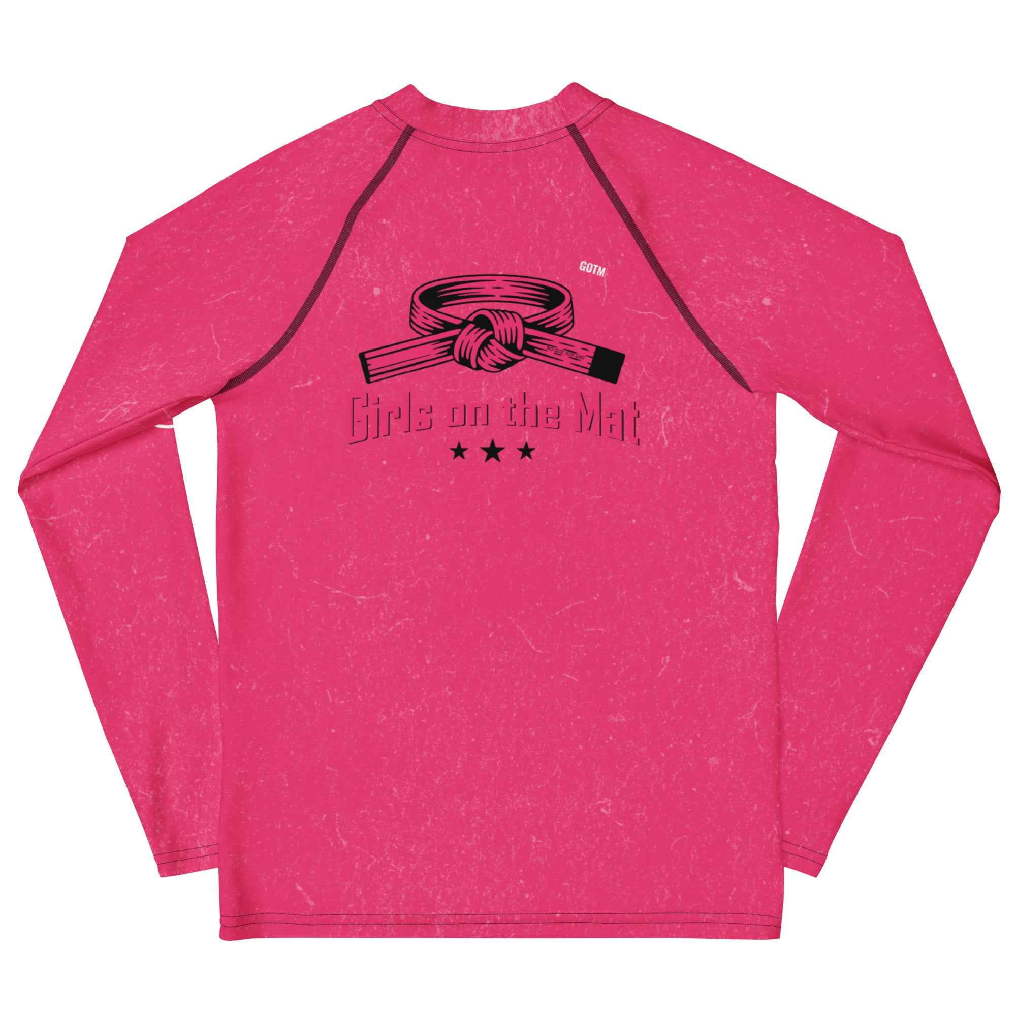 Roll Gear Tap Hype Youth Long Sleeve BJJ Rash Guard – Girls, back view, additional angle.