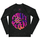 Roll Gear Evolve or Repeat Youth Girls Rash Guard - Black, back view.