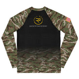 Roll Gear Youth Army Classic Long Sleeve Rash Guard, back view.