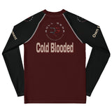 Roll Gear Cold Blooded Rash Guard – Maroon Venom Athlete Edition – Youth Long Sleeve, back view, all-over print.