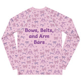 Roll Gear Girls Bow Rash Guard - Pink, Youth, back view.