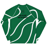 Roll Gear Green Swirl Rash Guard - Green/White, Youth, back view.