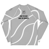 Roll Gear Grey Swirl Rash Guard - Grey/White, Youth, back view.