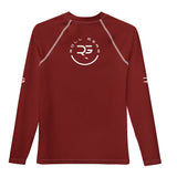Roll Gear Earned Not Given Long Sleeve Rash Guard - Deep Red - Youth, back view.