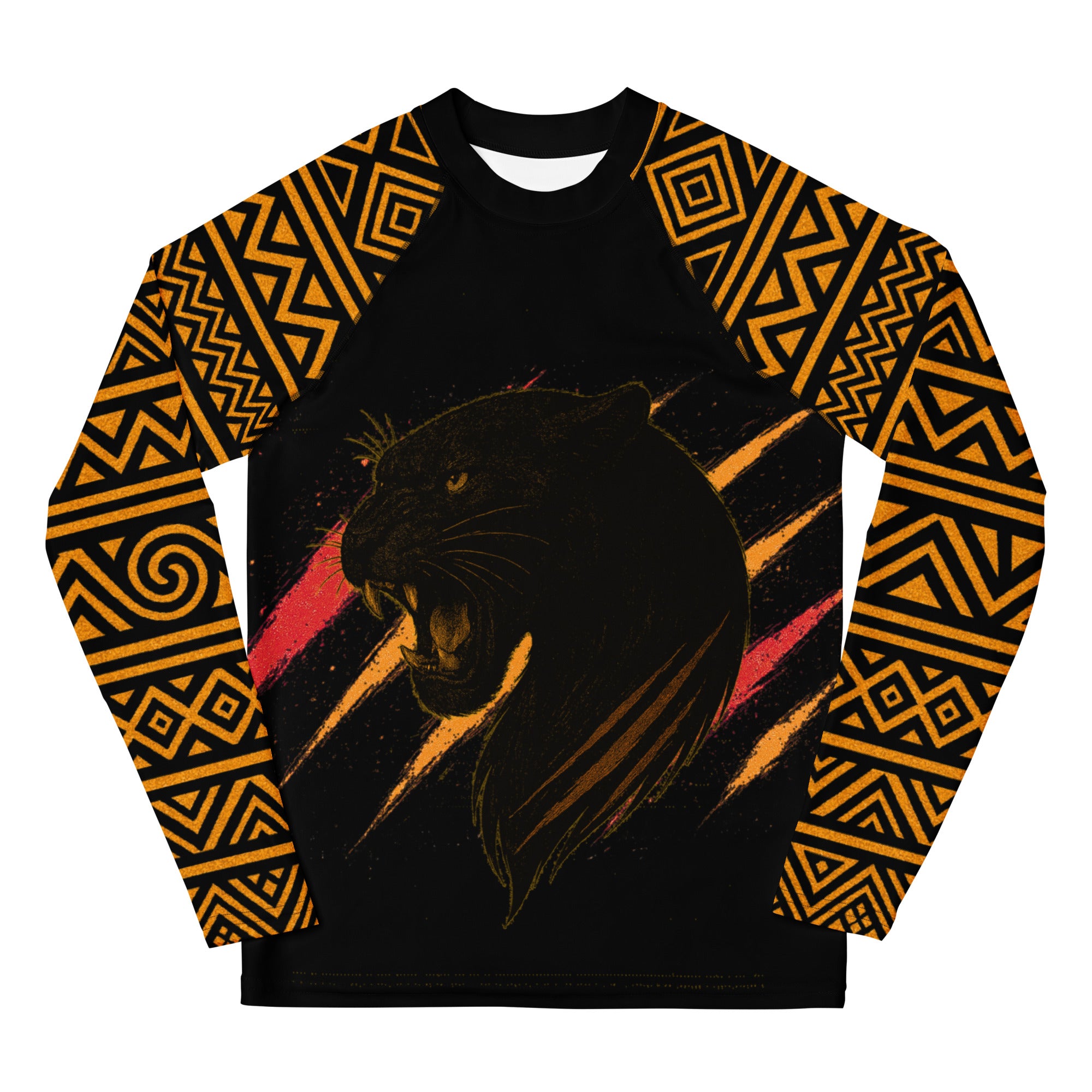 Roll Gear Jaguar Youth BJJ Rash Guard – Kids Brazilian Jiu-Jitsu Compression Top, front view.