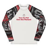 Roll Gear Evolve or Repeat Youth Boys Rash Guard - White & Red, front view.