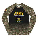 Roll Gear Youth Army Classic Long Sleeve Rash Guard, front view.
