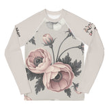 Roll Gear Signature Always Blooming Rash Guard - Vintage Rose, front view.