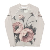 Roll Gear Signature Always Blooming Rash Guard - Vintage Rose, front view, additional angle.