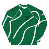 Roll Gear Green Swirl Rash Guard - Green/White, Youth, front view.