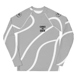 Roll Gear Grey Swirl Rash Guard - Grey/White, Youth, front view.