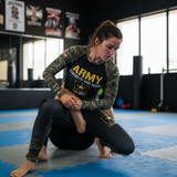 Roll Gear Women's Army Classic Long Sleeve Rash Guard, product view.