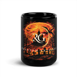 Roll Gear Phantom Pressure Mug, 15 oz, front view, graveyard print.