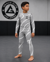 Roll Gear Grey Swirl - Grey/White, Kids, product photo, boy wearing set.
