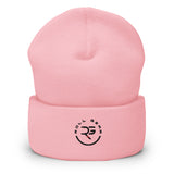Roll Gear Cuffed Beanie - Baby Pink, front view.