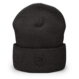 Roll Gear Cuffed Beanie - Dark Grey, front view.