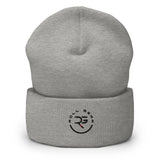 Roll Gear Cuffed Beanie - Heather Grey, front view.