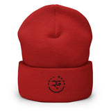 Roll Gear Cuffed Beanie - Red, front view.