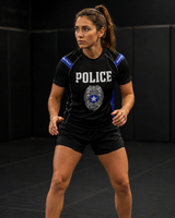 Roll Gear Unisex Police Edition Short Sleeve Rash Guard - Black & Thin Blue Line, product image 2.
