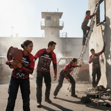 Roll Gear Men's Fire Department Edition Rash Guard - Red, Black & Smoke Grey, product image 3.