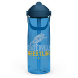 Centerville Wrestling CamelBak Water Bottle, Oxford Blue, left side view.