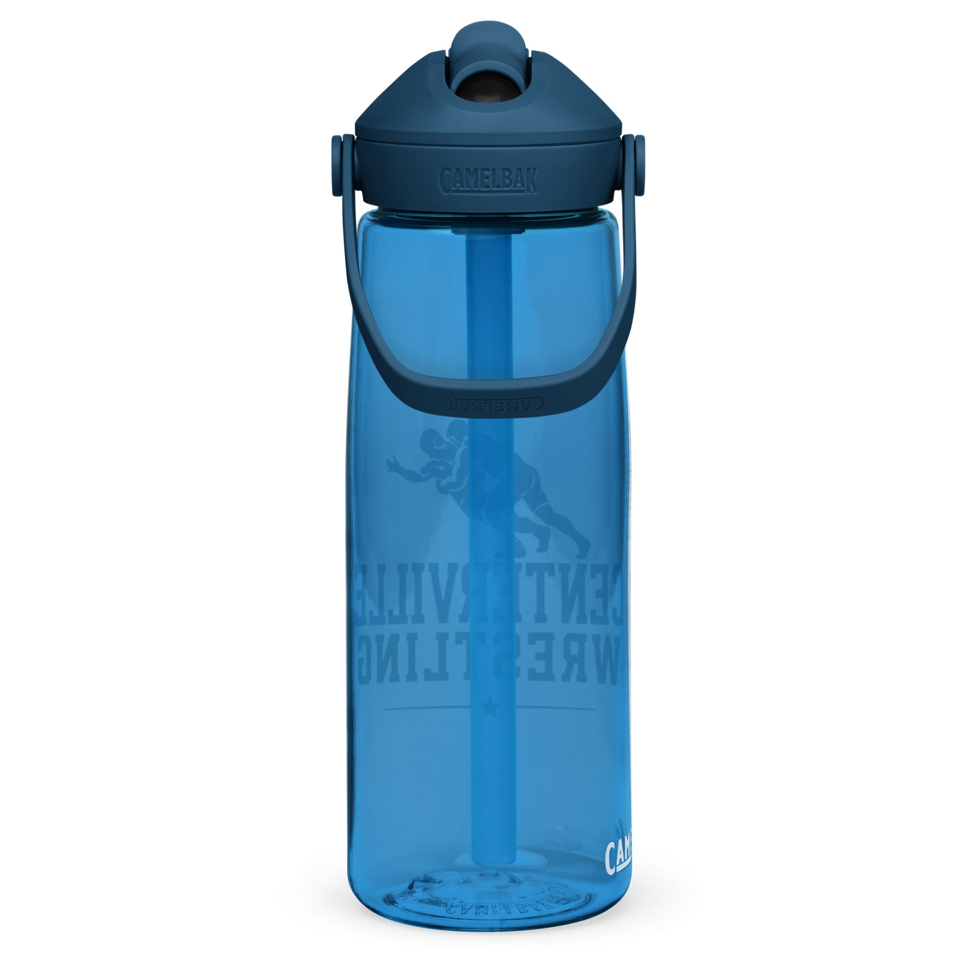 Centerville Wrestling CamelBak Water Bottle, Oxford Blue, right side view.