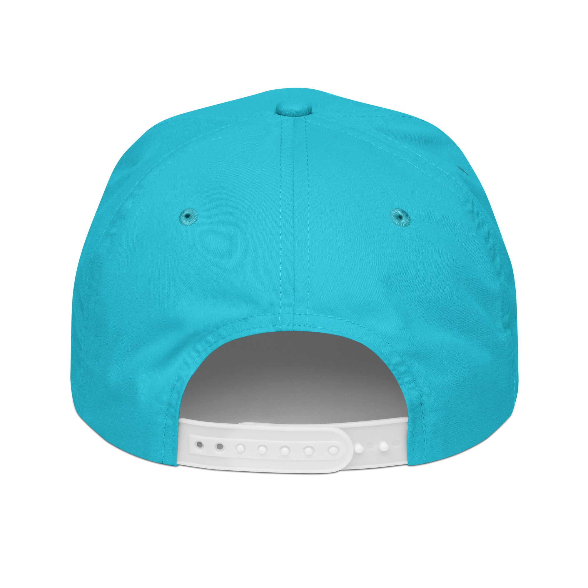 Centerville Wrestling Embroidered Rope Hat - Blue, Turquoise/White, back view.