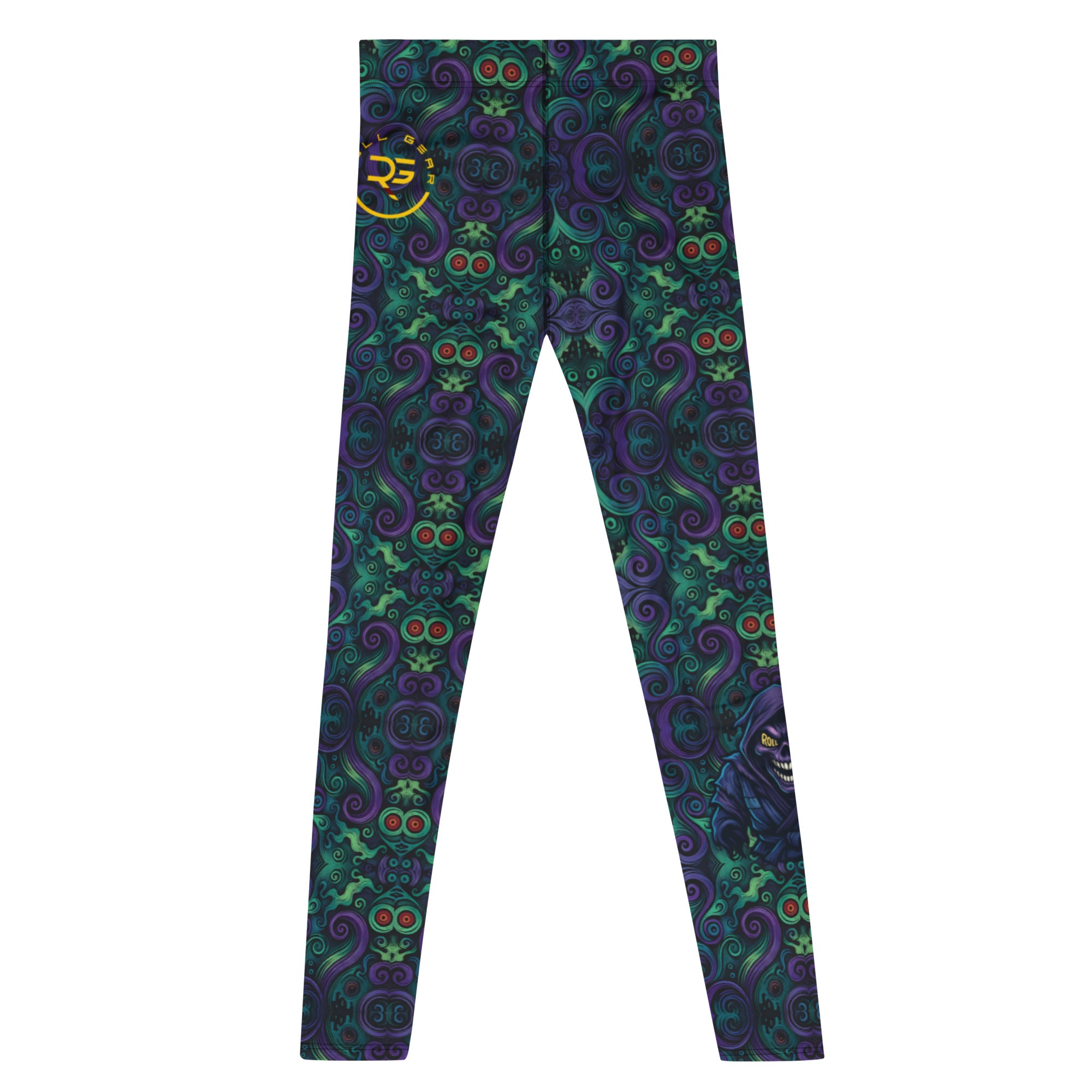 Rear view – Men’s monster-themed jiu-jitsu spats
