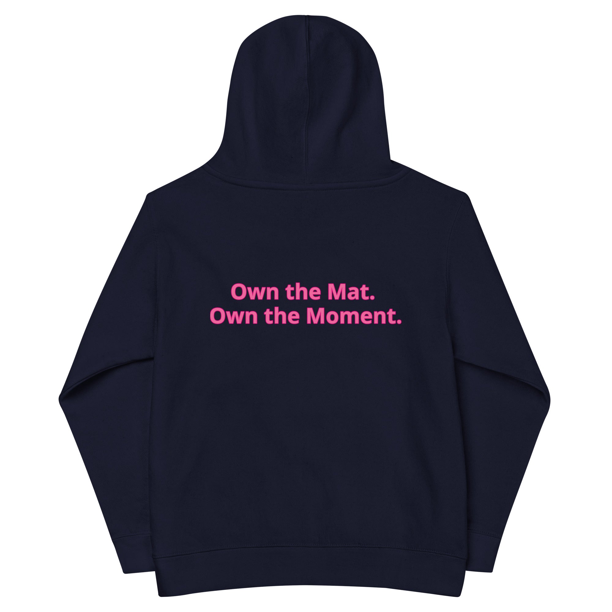 Roll Gear Kids Fleece Hoodie – Navy Blazer, back view.