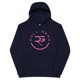 Roll Gear Kids Fleece Hoodie – Navy Blazer, front view.