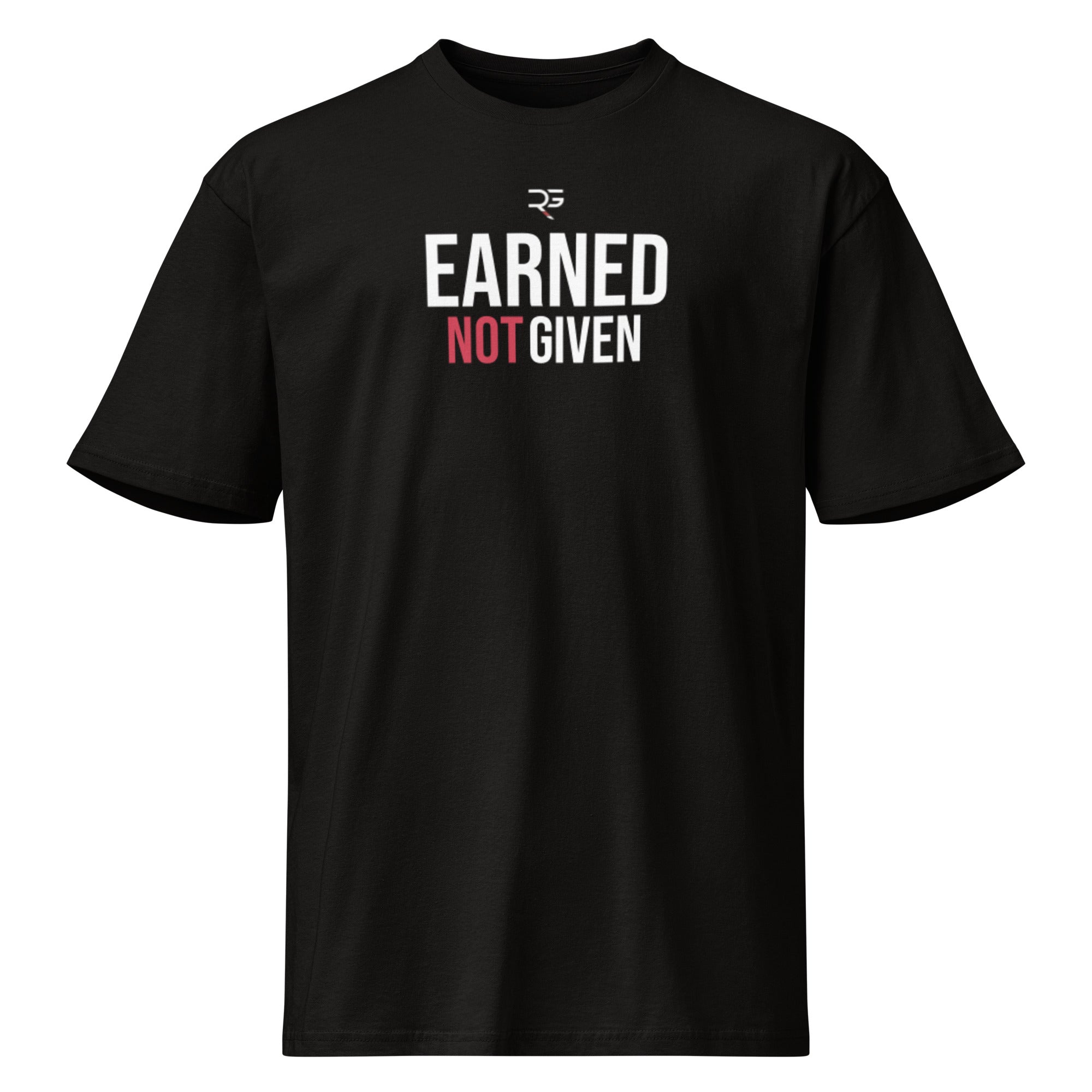 Roll Gear Men's Earned Not Given T-Shirt - Black, front view.
