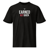 Roll Gear Men's Earned Not Given T-Shirt - Black, front view.