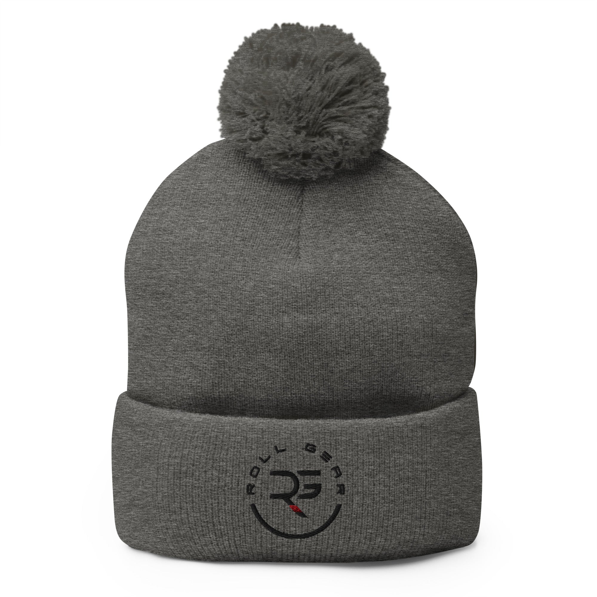 Roll Gear Beanie - Dark Heather Grey, front view.