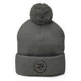 Roll Gear Beanie - Dark Heather Grey, front view.