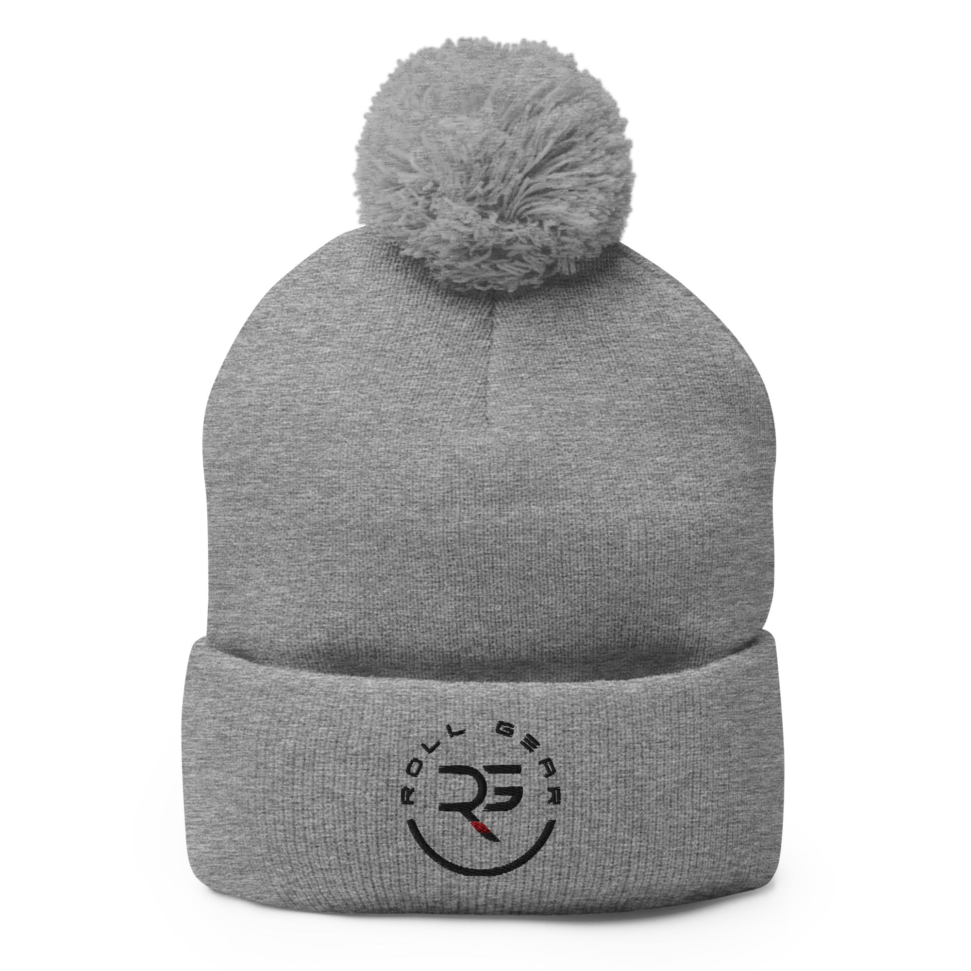 Roll Gear Beanie - Heather Grey, front view.