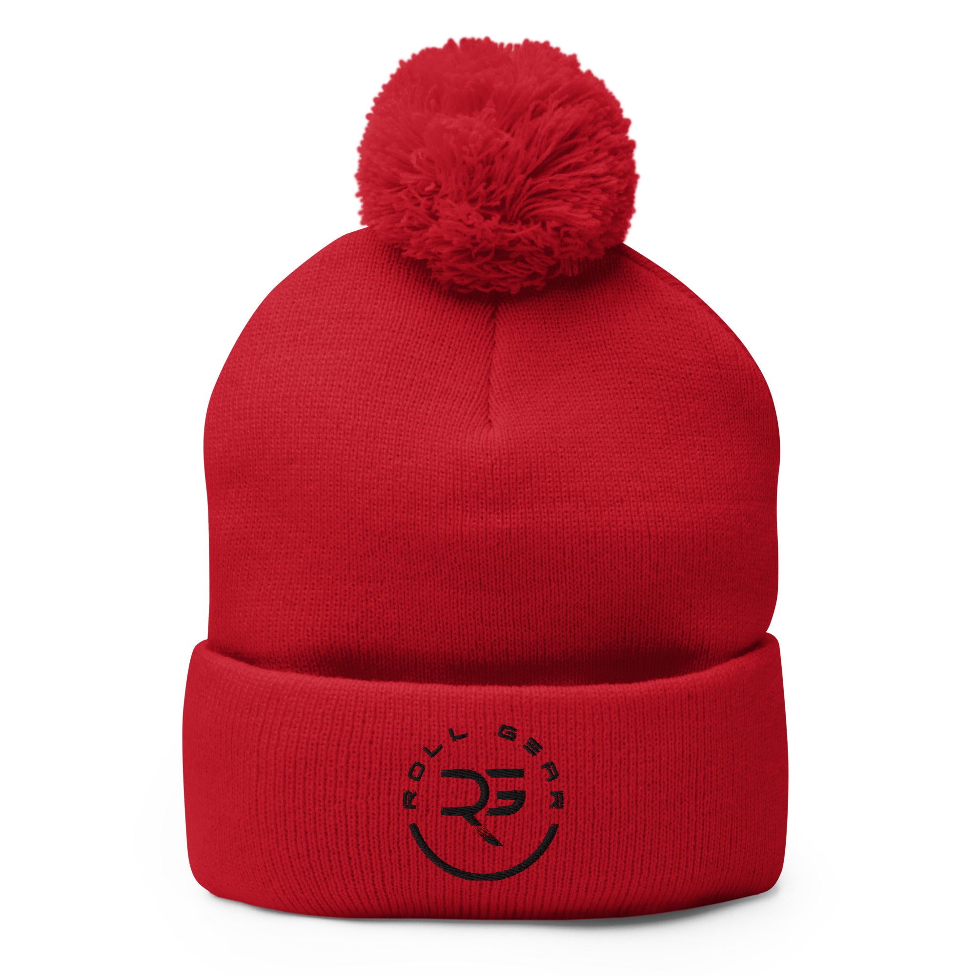 Roll Gear Beanie - Red, front view.