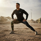 Roll Gear Men's Army Compression Spats in black camo and grey pattern. Ideal for BJJ, MMA, and gym workouts.