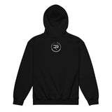 Roll Gear black heavyweight youth hoodie with "Earned Not Given" graphic and logo on back. 50% cotton, 50% polyester.