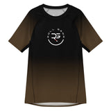 Roll Gear Brown Fade Rash Guard – Brown/Black – Adult Short Sleeve, second flat front view.