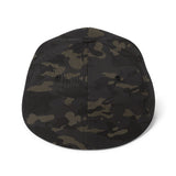 Roll Gear black and olive camouflage structured stretch fit baseball cap with curved visor.