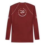 Roll Gear Earned Not Given Long Sleeve Rash Guard – Deep Red – Men’s, flat back view, Roll Gear emblem.