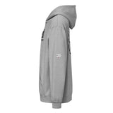 Roll Gear Earned Not Given Legacy Edition grey hooded sweatshirt with front pocket and graphic print on sleeve.