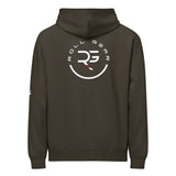 Roll Gear Earned Not Given Legacy Edition sweatshirt in dark brown with circular logo on back.