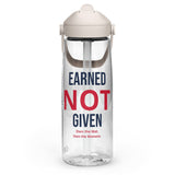 Roll Gear Earned Not Given Water Bottle – 25 oz, fourth colorway, front view.