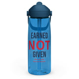 Roll Gear Earned Not Given Water Bottle – 25 oz, second colorway, front view.