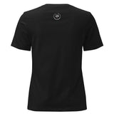 Roll Gear women's black cotton relaxed fit t-shirt with 'Earned Not Given' graphic on front.